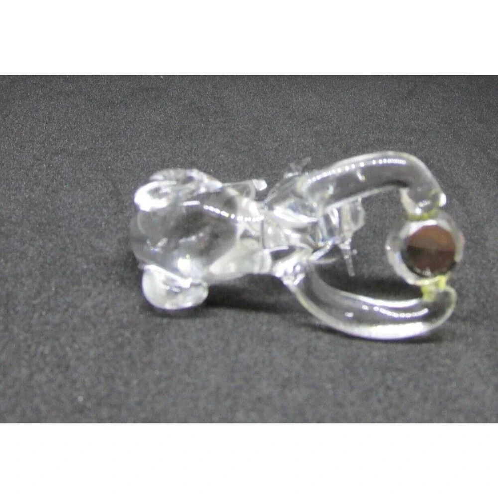 Hand brown Glass Cat Figurine Kitten with Crystal Ball Color Changing Yarn ball
